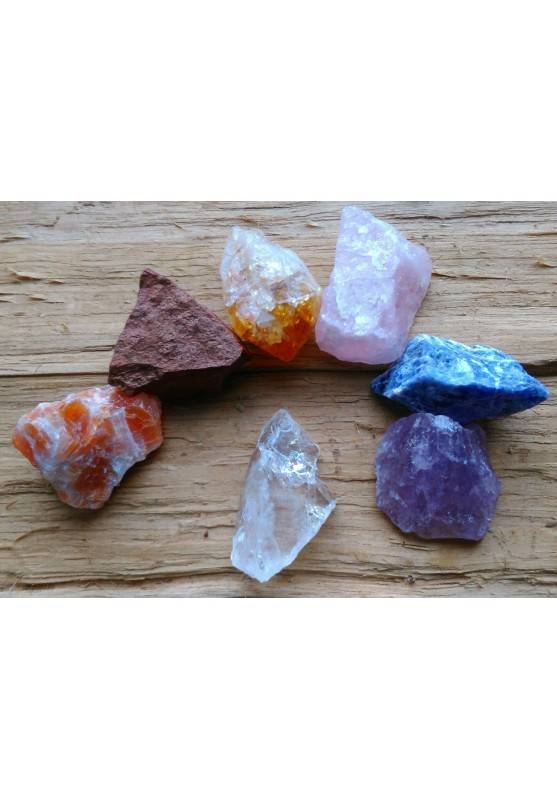 Kit Cristalloterapia 7 Cristalli Grezzi " Le 7 pietre dei Chakra Grezze " A+-1