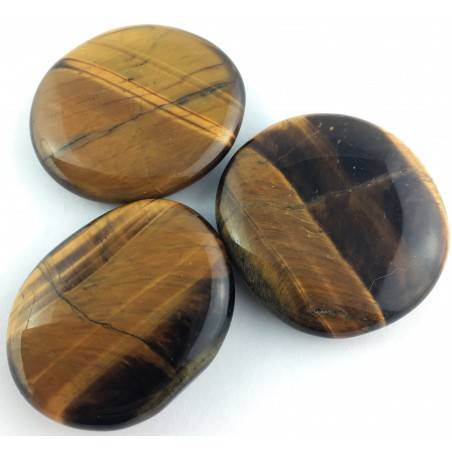 SAPONETTA in OCCHIO di TIGRE Palmstone Cristalloterapia Tiger Eye Piastra Chakra-1