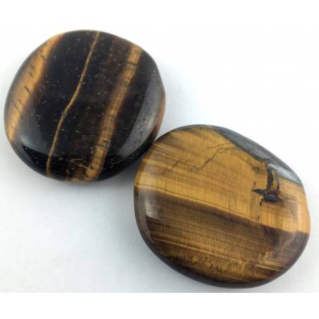 SAPONETTA in OCCHIO di TIGRE Palmstone Cristalloterapia Tiger Eye Piastra Chakra-2
