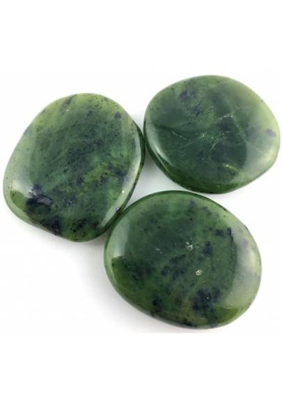 SAPONETTA in GIADA NEFRITE Burattata Palmstone Cristalloterapia Jade Nephrite-1
