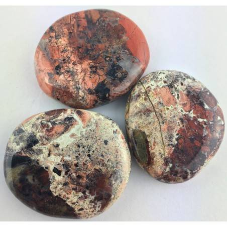 Palmstone in RED Brecciated JASPER Tumbled Palmstone Crystal Healing Chakra-1