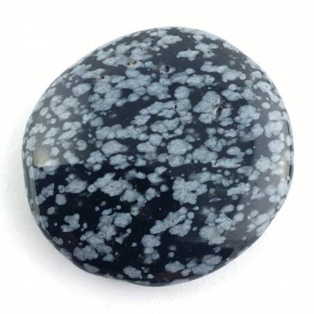 Palmstone in Snow Obsidian Tumbled Stone Snowflake Ossidian Palmstone-2