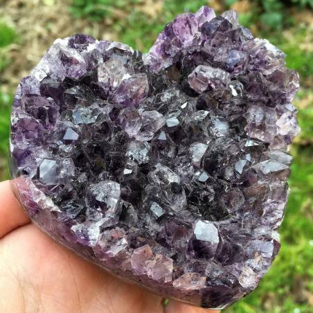 Cœur DRUSE Améthyste Violet haute Qualité A+ Amour Cristal thérapie Objets de collection-3