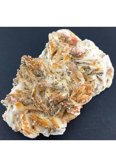 BARITE Lamellare su MATRICE con Cristalli di VANADINITE Grezza Collezionismo-1