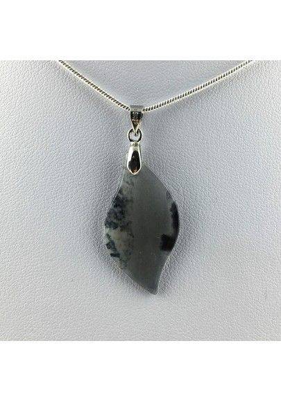 Pendentif dans Agate monté au Pcôtésne dans Dégringolé Collier A+-1