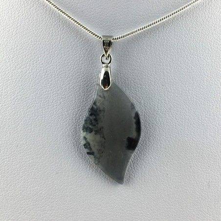 Pendentif dans Agate monté au Pcôtésne dans Dégringolé Collier A+-1