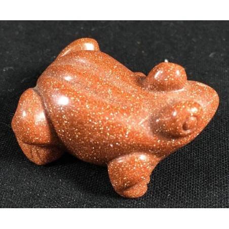 Frog in Red SUNSTONE Animals Stone MINERALS High Quality Chakra A+-1