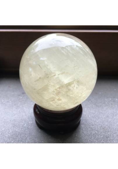 MINERALS * Wonderful YELLOW CALCITE Sphere High Quality A+ Crystal Healing-1