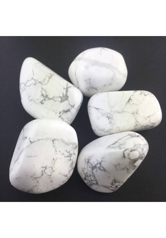 Howlite Burattato Cristallo Cristalloterapia Minerale Gemma Chakra Ciondolo A+-1