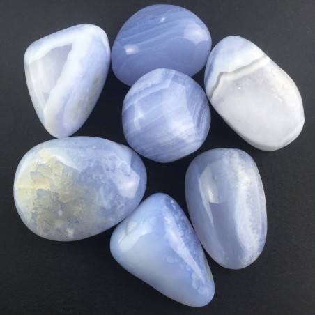 Calcedonio Blu Burattato A+ Cristalloterapia [ Blue Chalcedony Tumbled Stone A+]-2