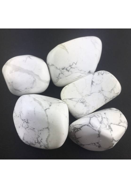 Howlite Burattati Cristalloterapia Minerale A+[ Howlite Tumbled Healing Crystals-1