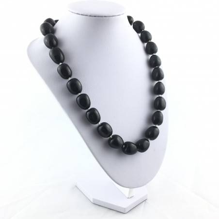 Collana Perle di Onice Burattato Ciondolo Cristalloterapia Chakra Gioiello Reiki-4