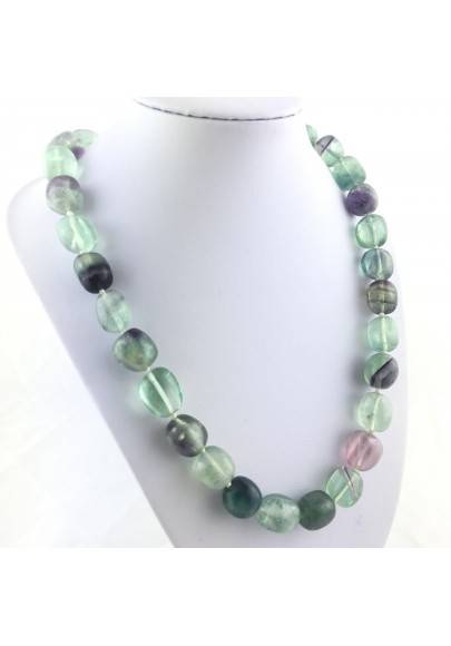 FLUORITE Necklace PEARL - CAPRICORN Tumbled Stone Zodiac Crystal Healing-1