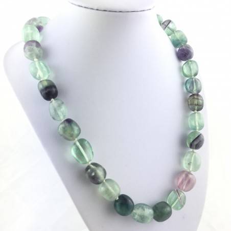 FLUORITE Necklace PEARL - CAPRICORN Tumbled Stone Zodiac Crystal Healing-1