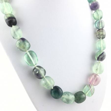 FLUORITE Necklace PEARL - CAPRICORN Tumbled Stone Zodiac Crystal Healing-2