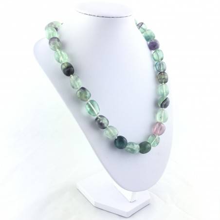 FLUORITE Necklace PEARL - CAPRICORN Tumbled Stone Zodiac Crystal Healing-3