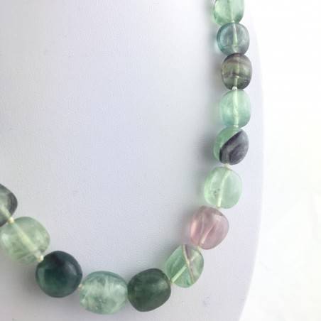 FLUORITE Necklace PEARL - CAPRICORN Tumbled Stone Zodiac Crystal Healing-4
