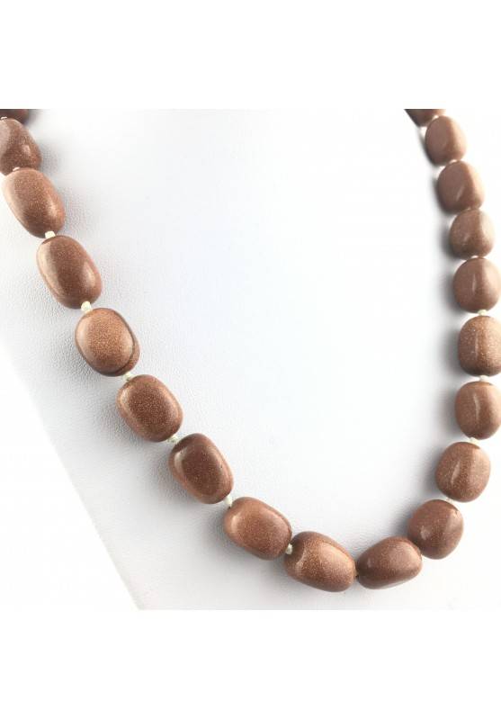 SUN STONE Necklace PEARL - SCORPIO LEO MINERALS Crystal Healing Chakra-1