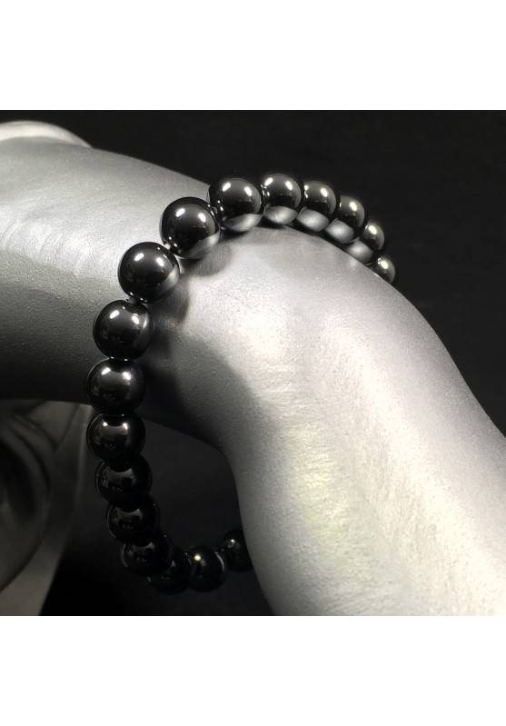 Braccialetto in Ematite Bracciale a Sfere 9mm Gioielli Unisex Hematite Bracelet-1