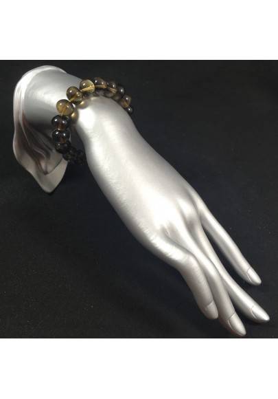Bracelet in SMOKED QUARTZ Medium Size - Crystal Healing Chakra Reiki Zen A+-1