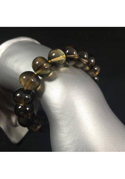Bracciale in QUARZO Fumè MEDIO Braccialetto Capricorno Sagittario Zodiaco Zen A+-1