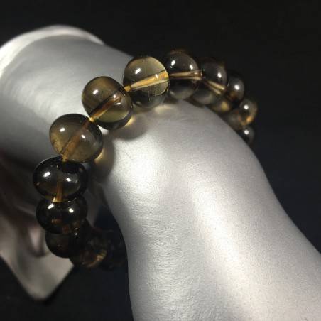 Bracciale in QUARZO Fumè MEDIO Braccialetto Capricorno Sagittario Zodiaco Zen A+-1