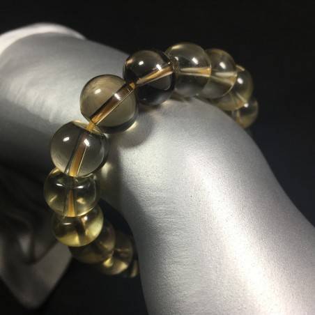 SMOKED QUARTZ Bracelet MINERALS Crystal Healing Chakra Reiki Zen A+-1