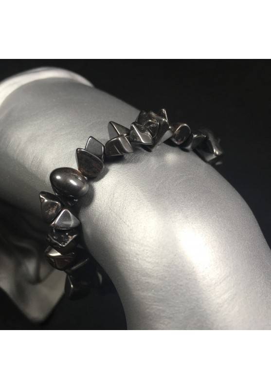 Bracciale in Scaglie di EMATITE Nero Braccialetto Cristalloterapia Chakra Zen A+-1