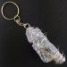 LARGE Kyanite Keychain Keyring - TAURUS LIBRA Zodiac SILVER Plated Spiral A+-1