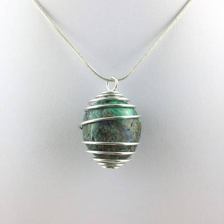 Pendant Tumbled Authentic Azurite and Malachite Zodiac Libra Scorpio Capricorn-2