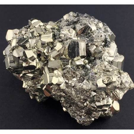 * Minéraux * PYRITE pentagonal du pérou Qualité Extra Objets de collection Reiki 362g-1