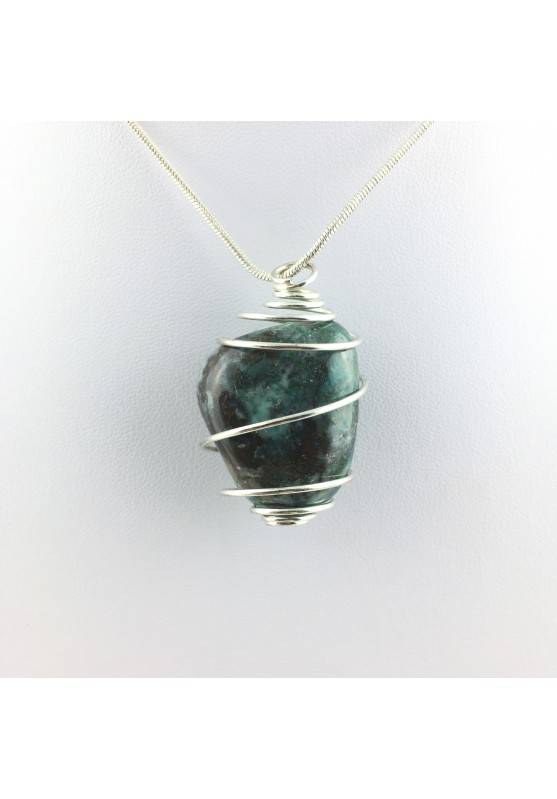 Ciondoli CRISOCOLLA Burattata GRANDE Zodiaco Chakra Reiki Minerale Gemelli Toro-1