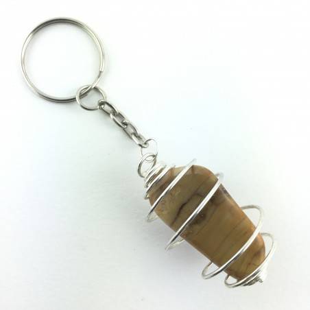 keychain Yellow Jasper Tumbled Stone Medium Crystal MINERALS Crystal Healing-2