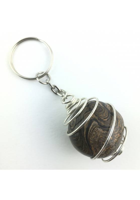 Keychain Stromatolite Stone Tumbled MINERALS Zodiac Aries Bull-1