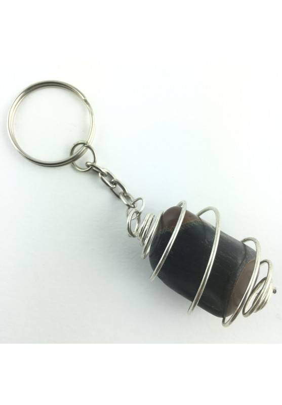 Keychain Mineral Medium Falcon Eye Tumbled Stone Crystal Healing High Quality-1