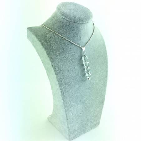 Pendentif Obélisque de Quartz Hyalin Cristal de roche EXTRA Collier-3