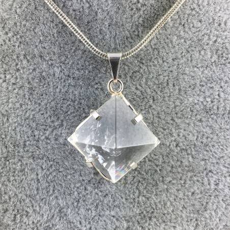 Pendant pyramid HYALINE QUARTZ Rock Crystal Minerals Necklace Crystal Healing-1