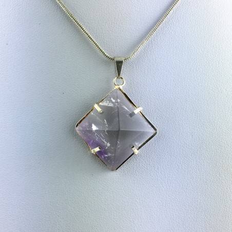 Pendant pyramid AMETHYST Minerals Necklace Crystal Healing-2