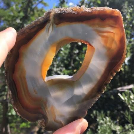 MINERALS * Gorgeous AGATE SLICE White-Brown Specimen 78gr-1