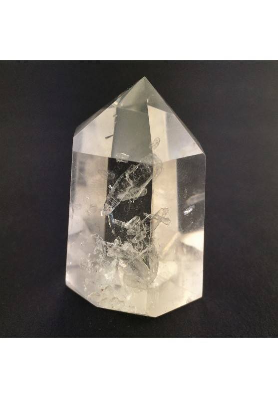 Maginifique Pointe de Quartz Hyalin Cristal de roche Minéraux Objets de collection 57gr-1