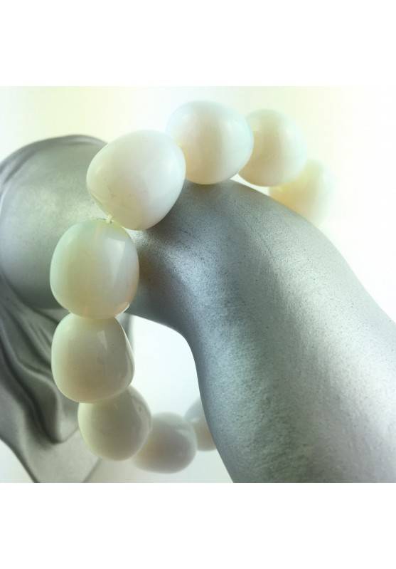 Pulsera en Rodados de Cuarzo Ópale GRANDE Pulsera MUJER Minerales Chakra-2