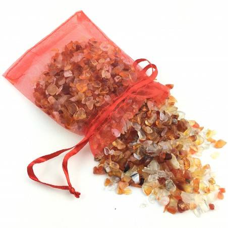 Minéraux * Agate Cornaline Rouge Granulés Orgonite Cristal thérapie Sac 50gr-1