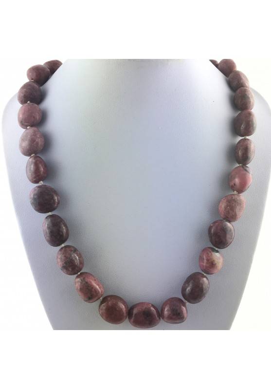 Collana in Burattato RODONITE Rosa Cristalloterapia Minerali Zodiaco Toro-1