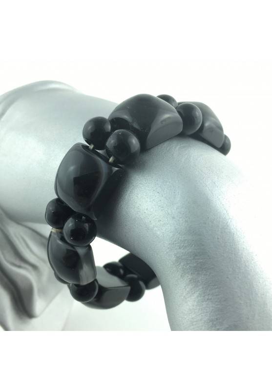 BRACELET Dégringolé Agate Noir OEIL de BOUDDHA Minéral Zodeaco JUMEAUX-1
