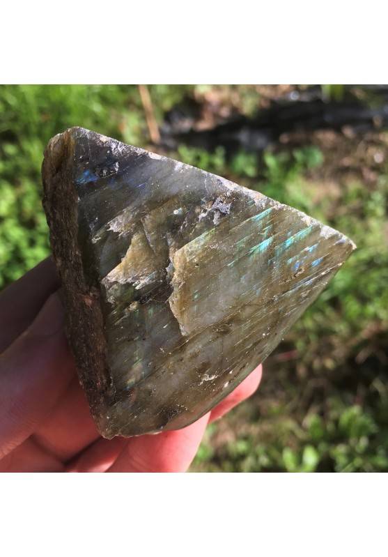 MINERALE LABRADORITE parte Grezzo con Parte Lisciata Cristalloterapia Chakra Zen-1