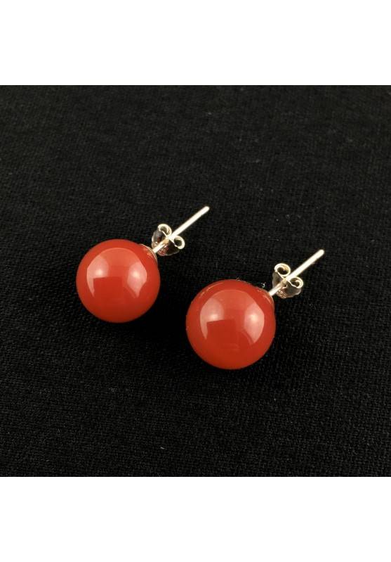 Des boucles d'oreilles sferici de Agate Cornaline au Argent Zodeaco LION CANCER TAUREAU-1