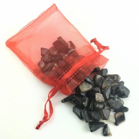 Black Agate Minerals Tumbled Bag 50 grams Crystal Healing Chakra Reiki Specimen-1