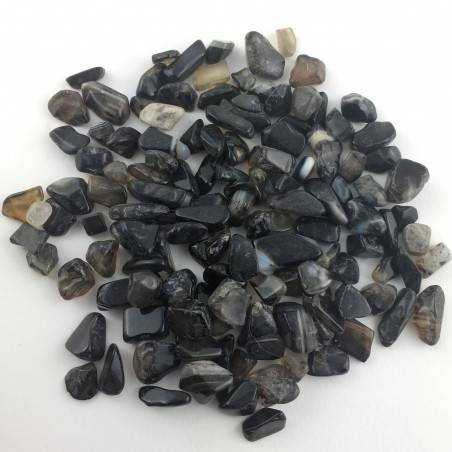 Black Agate Minerals Tumbled Bag 50 grams Crystal Healing Chakra Reiki Specimen-2