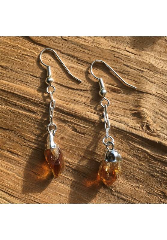 Earrings Citrine quartz Points Rough jewelry Virgo aries gemini zodiac-1