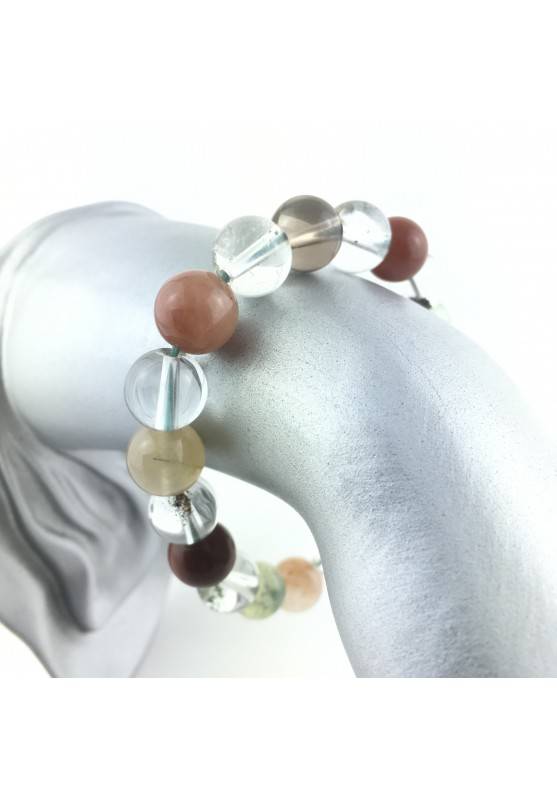 Bracialet Rutilated quartz Carnelian Lodolite Crystal Healing Chakra Reiki Zen-3